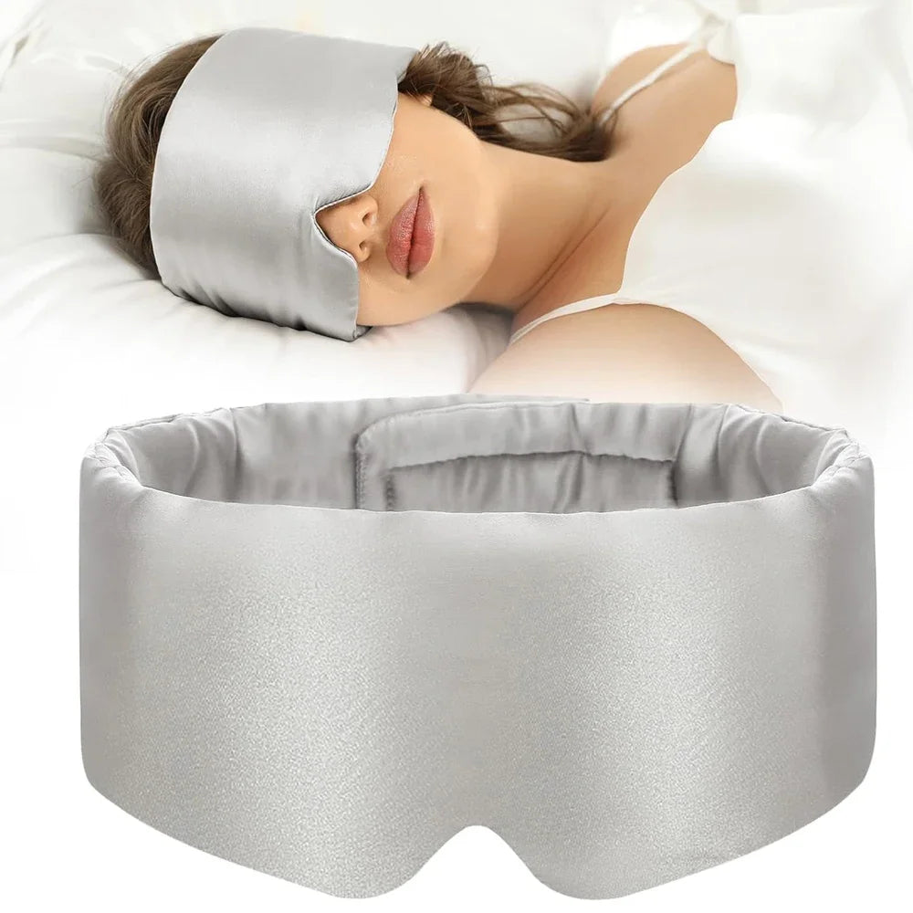 Mulberry Silk Sleeping Mask Eyepatch Blocking Light Eyemask Eyeshade Soft Padded Slaapmasker Travel Sleeping Aid for Sleep Patch