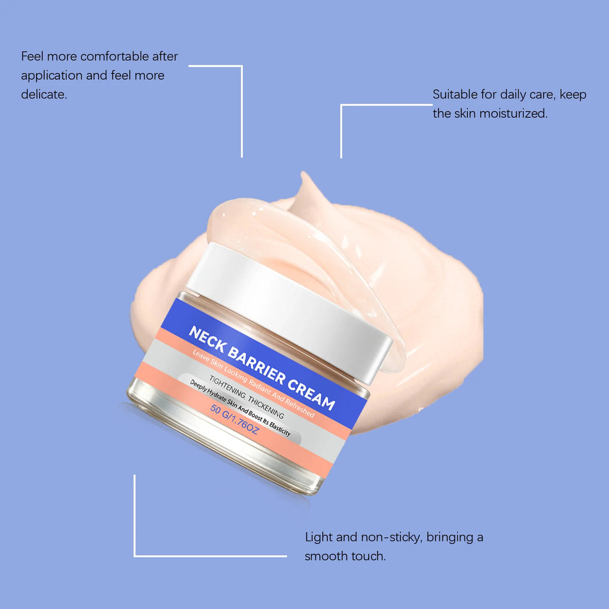 Neck Firming Massage Cream Deep Moisturizing Neck Lines Smoothing Skin Tightening Gentle Hydrating Soft Smooth Daily Neck Care