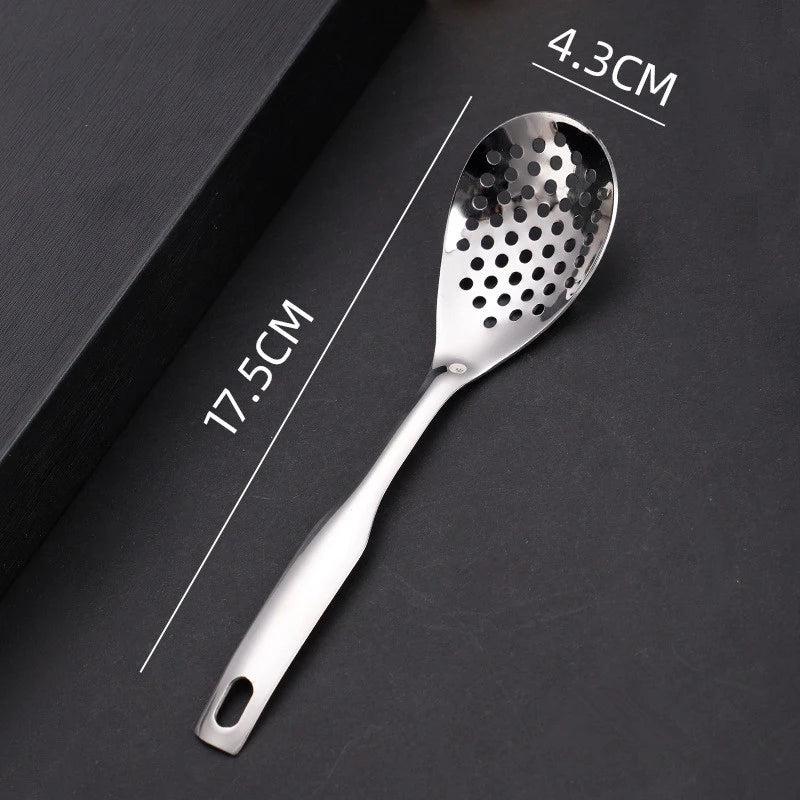 Kitchen Stainless Steel Spoon With Holes Cuisine Caviar Builder Roe Sauce Strainer Spoon Durable Kitchen Cooking Gadgets