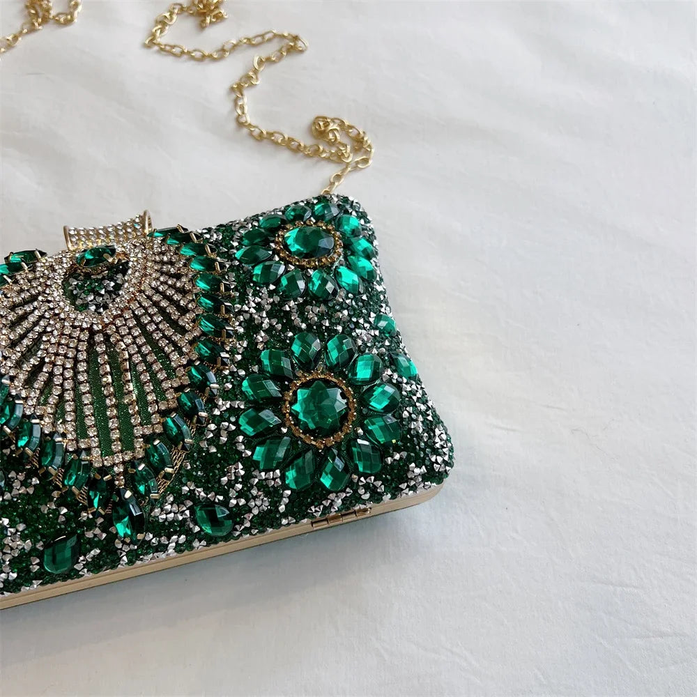 Luxury Sparking Rhinestone Evening Clutch Bags For Women Wedding Prom Dinner Party Gemstone Crossbody Bag 2024 Designer Handbags