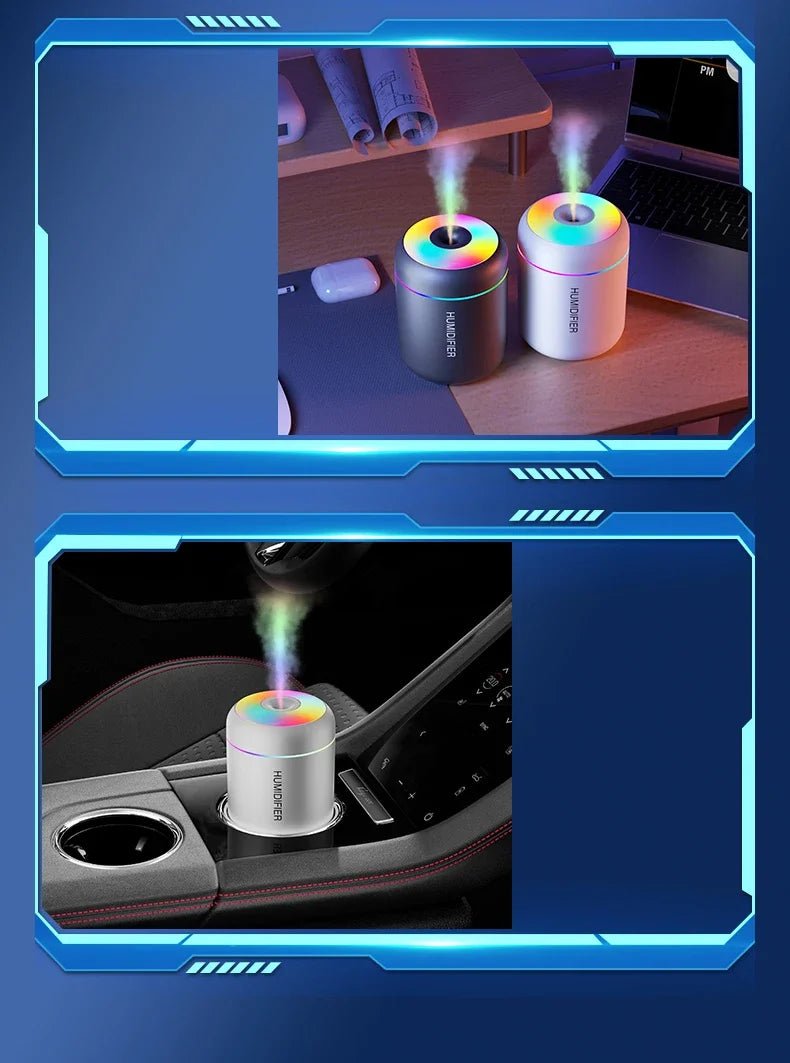 Mini Air Humidifier USB Electric 180ML Aroma Diffuser Essential Oil Purifier Aromatherapy Mist Maker Lights For Car Home Bedroom
