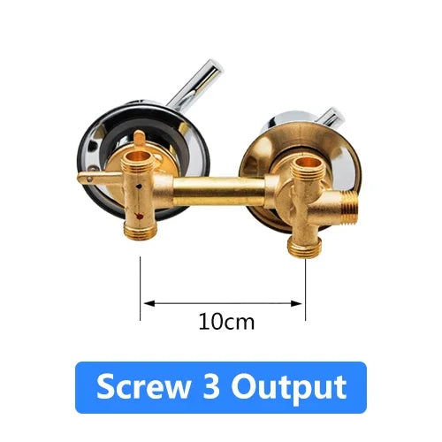 Bathroom Brass Faucet 3 Way Mixing Valve Water Outlet Thread Center Distance 10cm Shower Mixer Cabin Wall Mount Bathroom valve