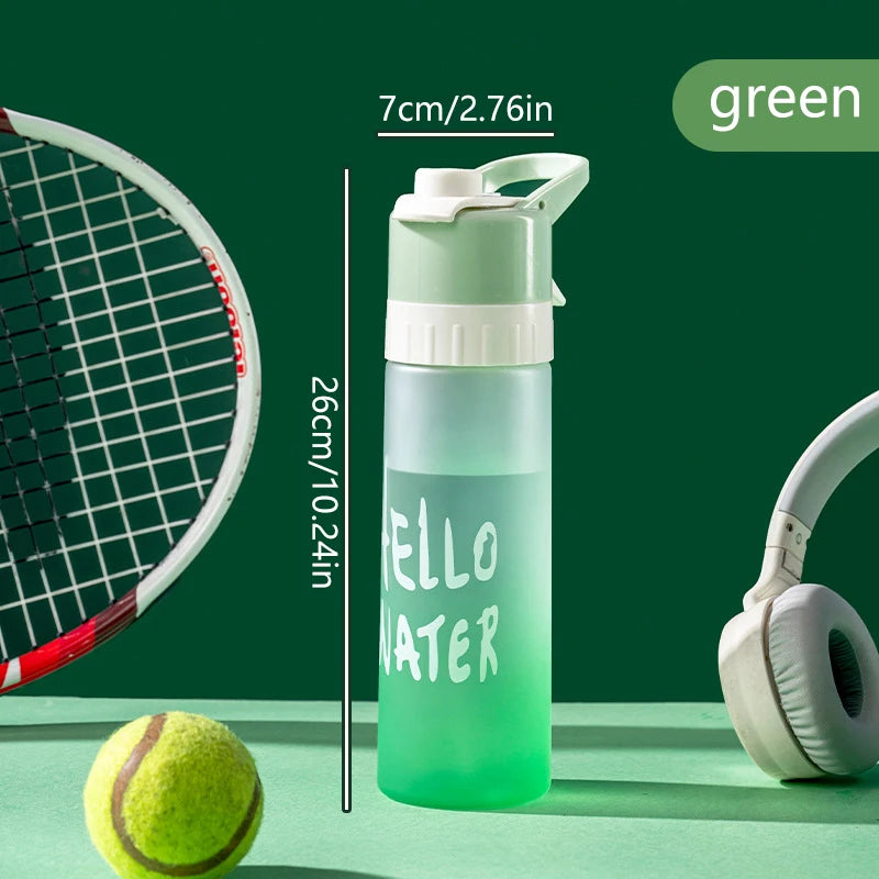 650ml Portable Spray Water Bottle Outdoor Sports Fitness Large Capacity Water Cup Jet Spray Bottle