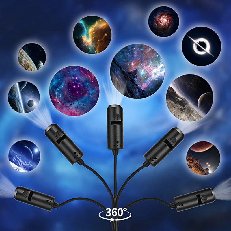LED Galaxy Projection Light 1 Light+10 Pictures Change, LED Galaxy Projector, Starry Sky Lighting Night Light