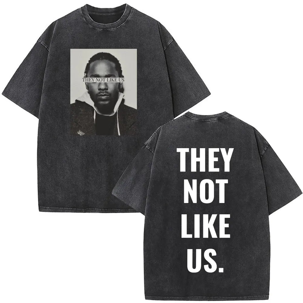 Kendrick Lamar To Pimp A Butterfly Graphic Vintage Washed T-shirts Men Fashion Hip Hop Retro Short Sleeve T Shirt Streetwear