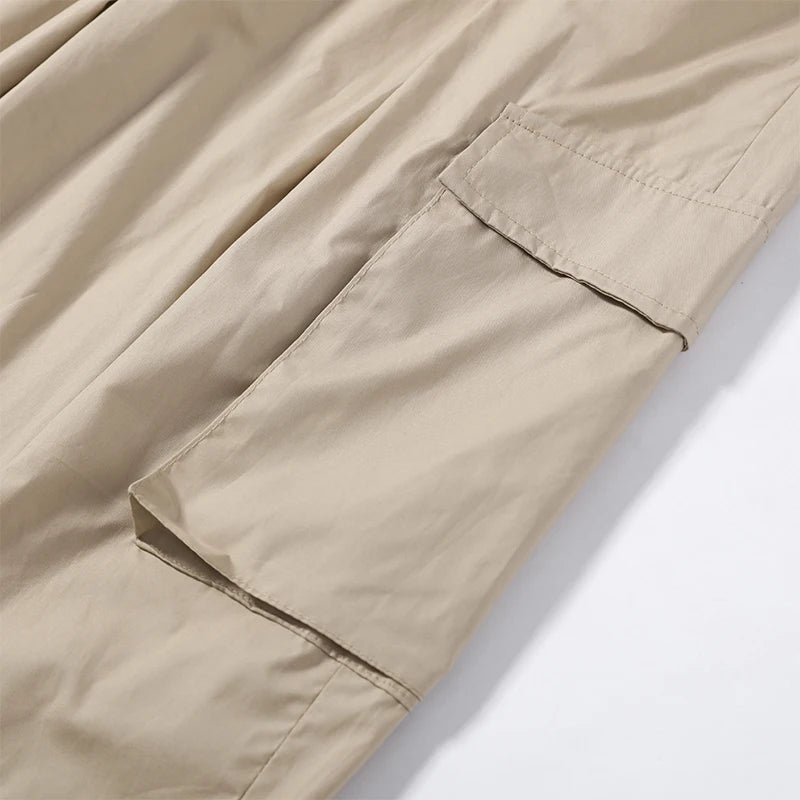 Women 2 Piece Pant Sets Women Khaki Spaghetti Strap Corset Cami Top Pocket Wide Leg Cargo Pants 2026 Matching Vacation Outfits
