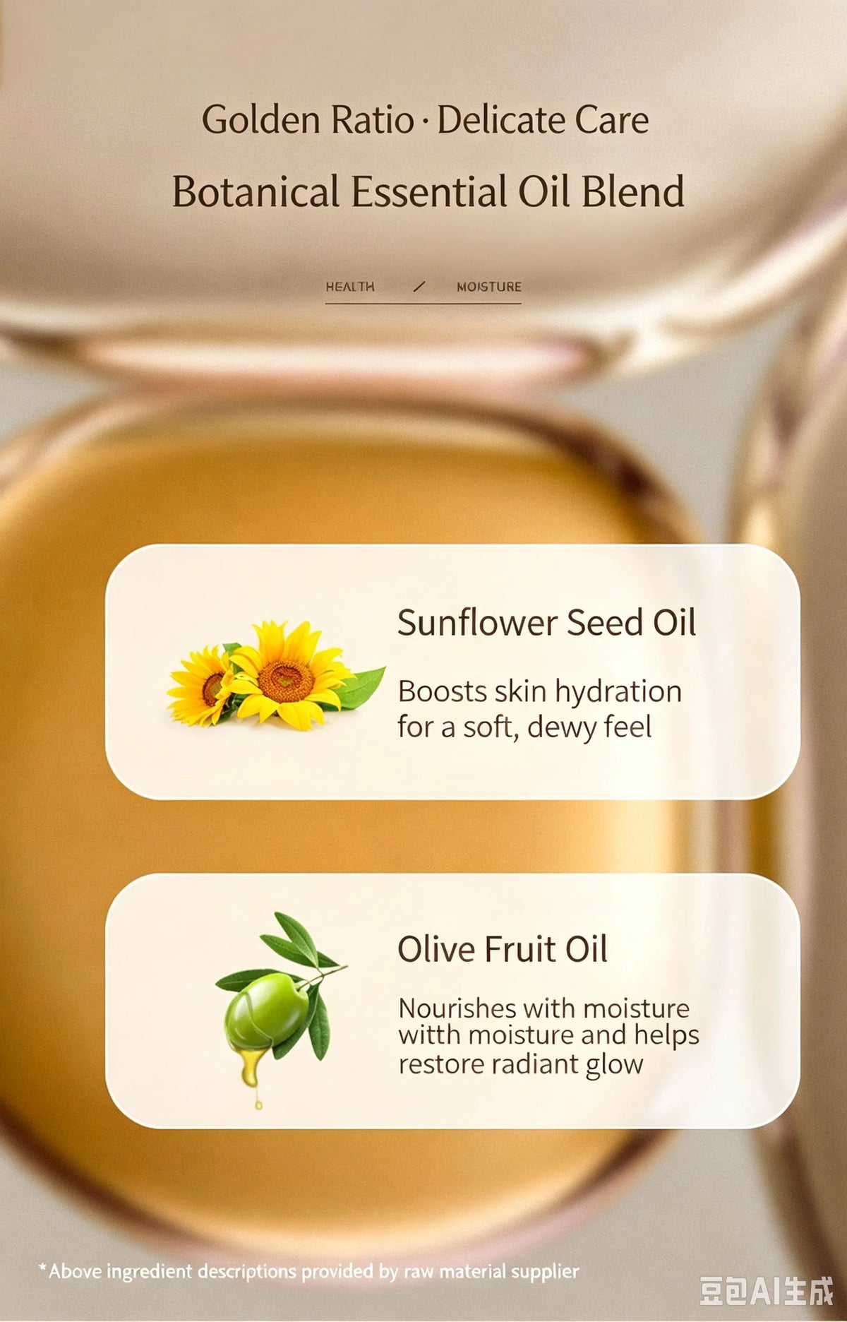 Natural Marigold & Rose Petal Essential Oil Body Massage Oil for Back Opening Therapy Facial Essence Hair Nourishing Care Oil