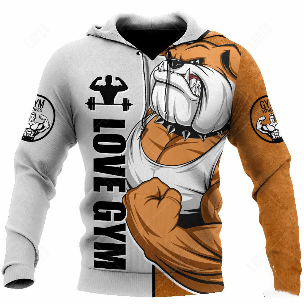 Pet Dog Pitbull Hoodies Men's Hoodie 3D Print Unisex Adult's Tops Autumn Long Sleeve Streetwear Hooded Hoodie For Men Clothing