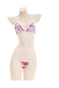 Cute Comic Pattern Bandage Bikini Swimsuit Kawaii Summer Ladies Student Bathing Suit Private Shooting Costume