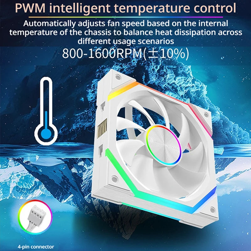 Veebyte XY 120/240/360 Building Block Wireless Splicing Fan 120mm PC Fan PWM Speed Control ARGB 12V Large Air Volume Chassis Fan