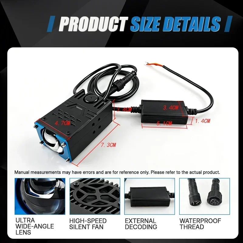 130W Car Grille Spotlight Projector Len Light 80000LM Super Bright Work Lights Motorcycle Lorry Truck Auxiliary Spotlight 6000K
