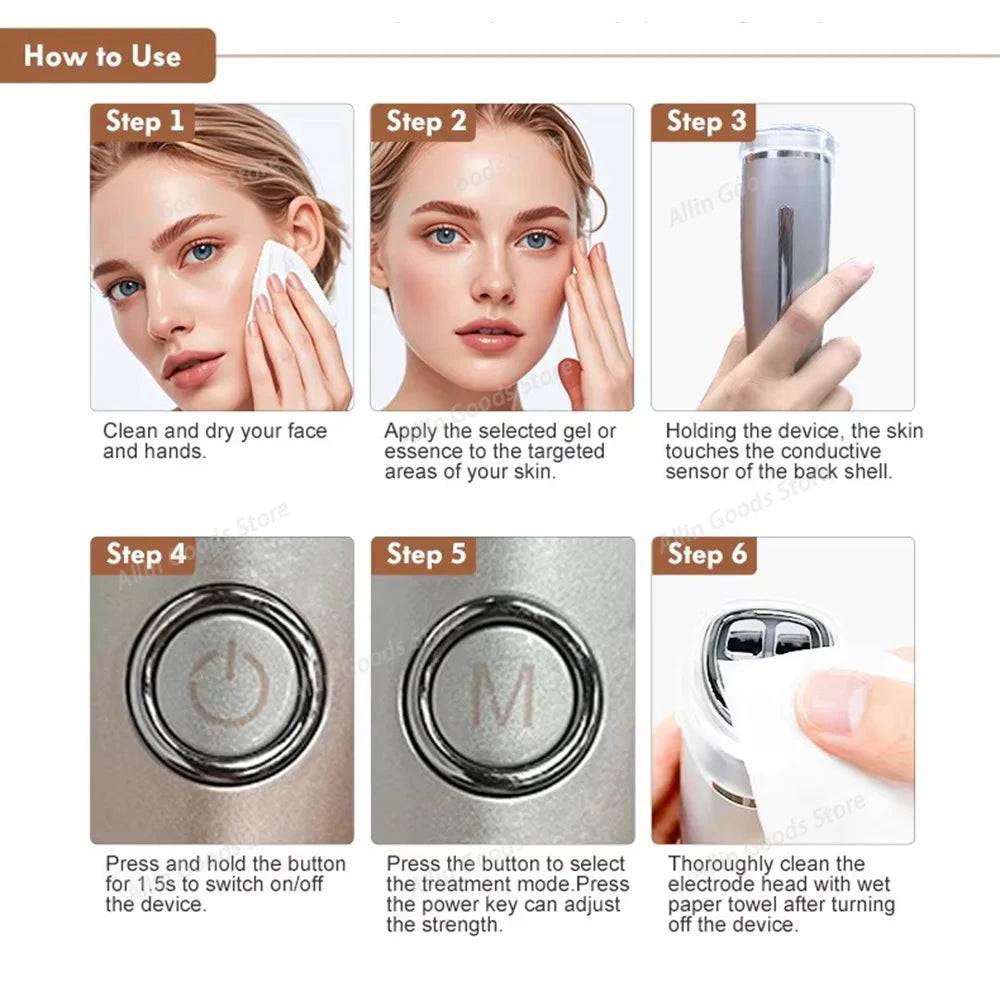 High Frequency Facial Lifting Machine RF Beauty Instrument for Face and Eyes Lifting Skin Tightening Beauty Care Gift for Women