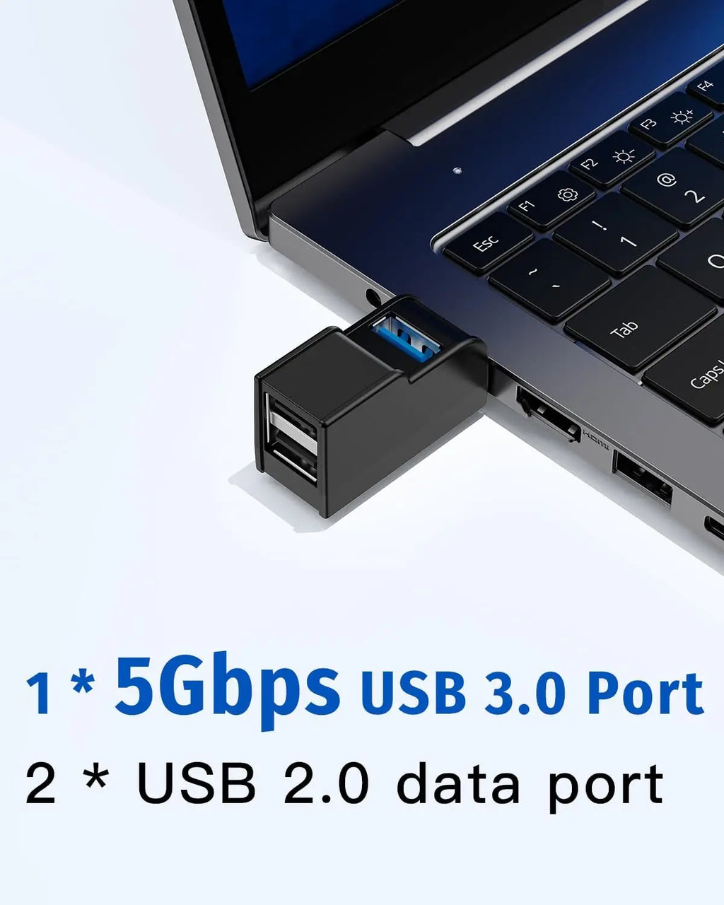 Mini USB 3.0 Hub with Cable 3 Ports Docking Station 2.0 Hub Fast Data Transfer USB Splitter for Computer Laptop Car Printer