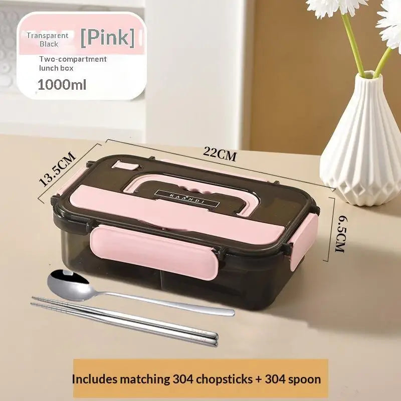 2/3 Compartment Bento Lunch Box With Leak Proof Lids Food Grade Material For Work School Travel Daily Meal Prep