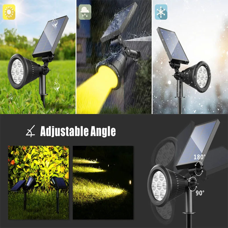 Outdoor Solar Lights Home Garden Patio Walkway Lawn Waterproof 7Led Solar Lamp Spotlight Decoration Energy Yard Lantern Lighting