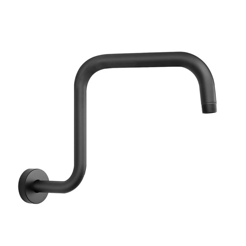 Shower Head Extension Arm, Gooseneck Risers with Flanges, High Rise Showerhead Extension Pipe for Bathroom Upgrades, 13in