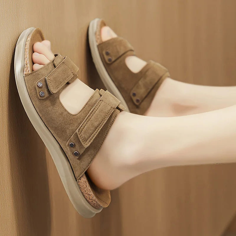 Men's Sandals Premium Comfortable Non-slip Brown Casual Outdoor Walking Beach Shoes For Adult