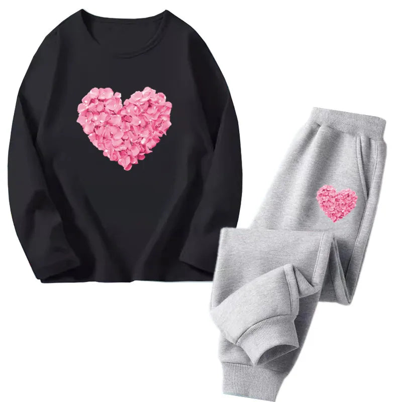 Spring Autumn Toddler Girls Fashion Set Kawaii Print Long Sleeve T-Shirt And Pants Two-Piece Casual Clothing Outfit for Girls