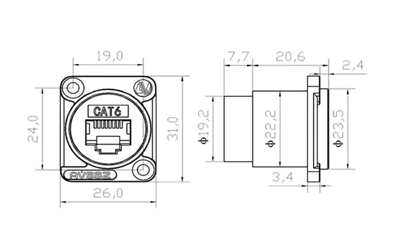 D-type Multifunctional Data Module 86 Panel audio video socket XLR VGA BNC RJ45 RJ11 Jack 3.5/6.35 RCA USB3.0 TypeC Connector