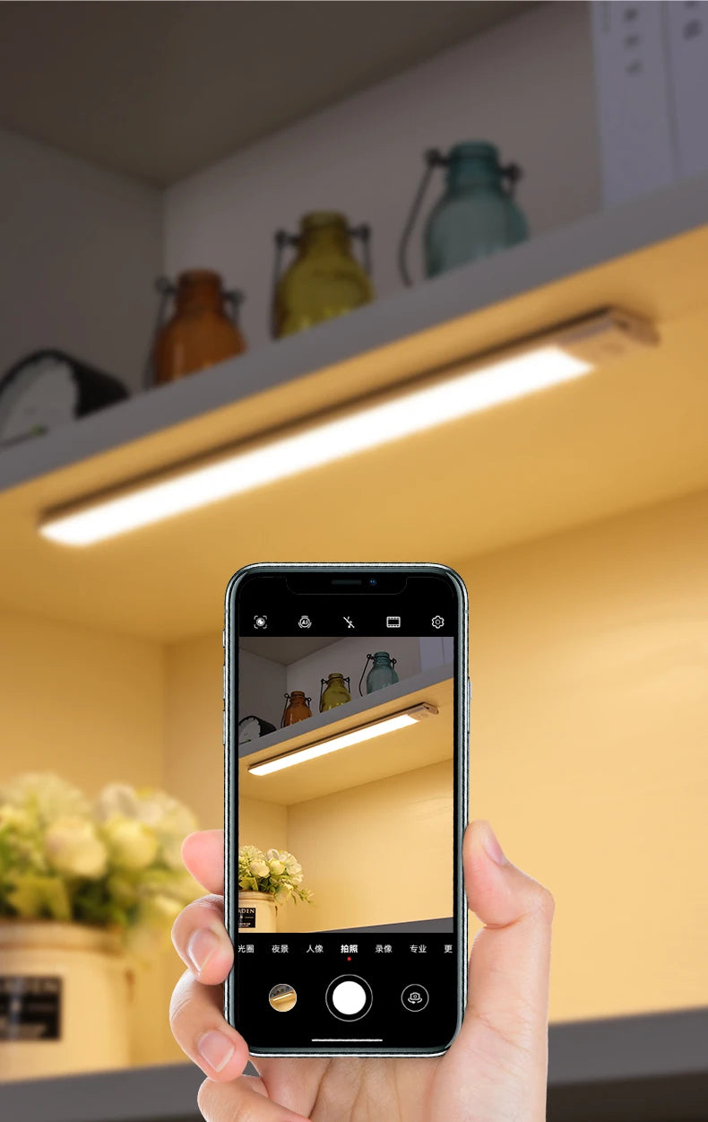 Night Light Motion Sensor Lights USB LED Wireless Under Cabinet Light For Kitchen Cabinet Bedroom Wardrobe Interior night lights