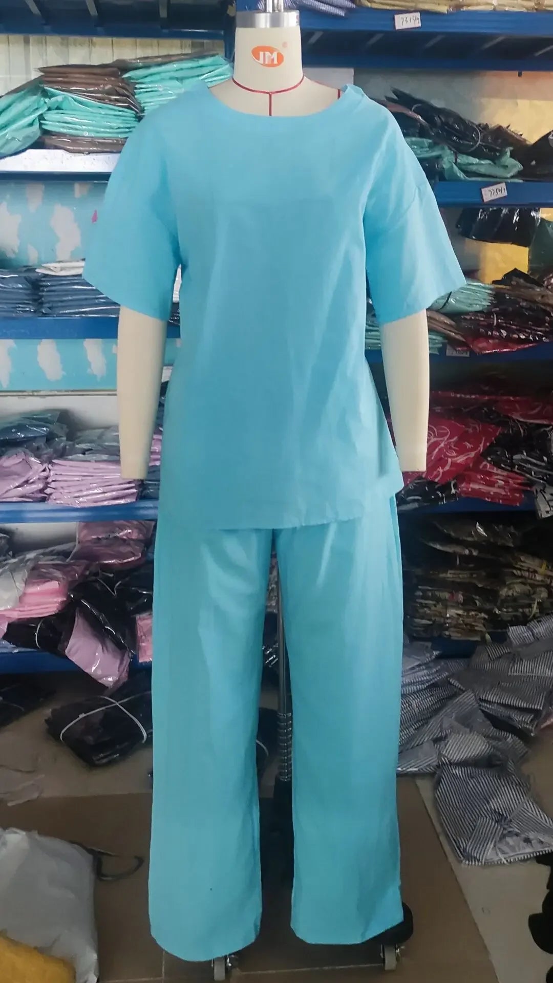 Fashion Women's 2-piece Set 2024 Summer Casual Pocket Set Half Sleeve O-Neck Top and Wide Leg Large Outline Pants Set