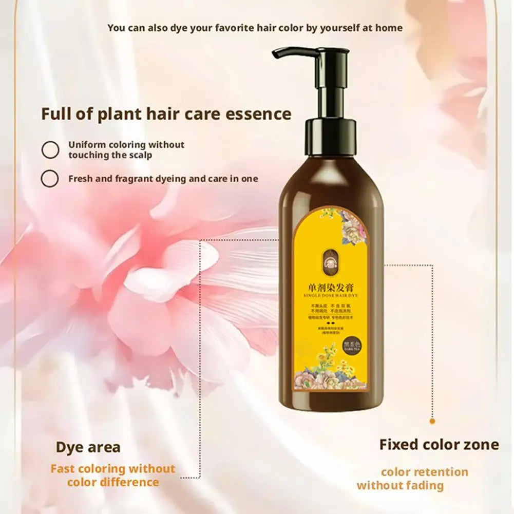 210ml Nourishing Plant-Based Hair Color Shampoo, Single Agent Floral Fragrance Hair Dye, Long Lasting Natural Hair Dye Shampoo
