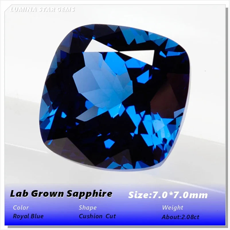 ABCLab Grown Sapphire Royal Blue Color Multiple Cuts Available Gems For Jewelry Setting&Custom Design Selectable Certificate