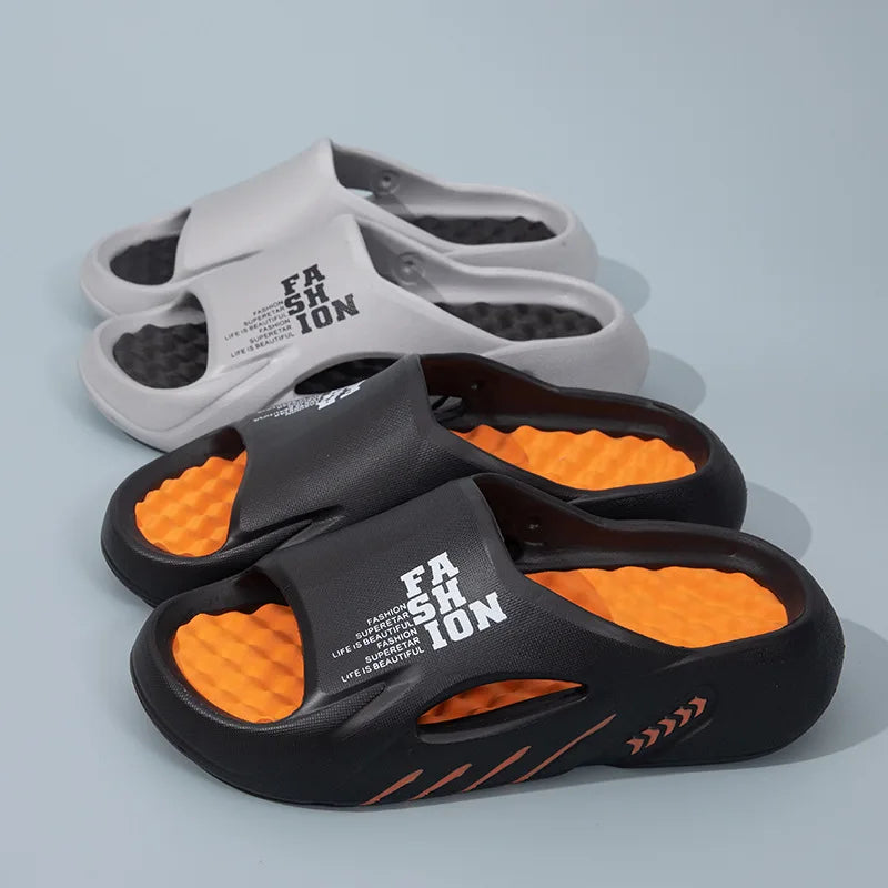 Summer Soft Sole Slides Men Flip-flops Men's Sandals Men Letter Print Slippers Sides Indoor Outdoor Sandals Beach Casual Shoes