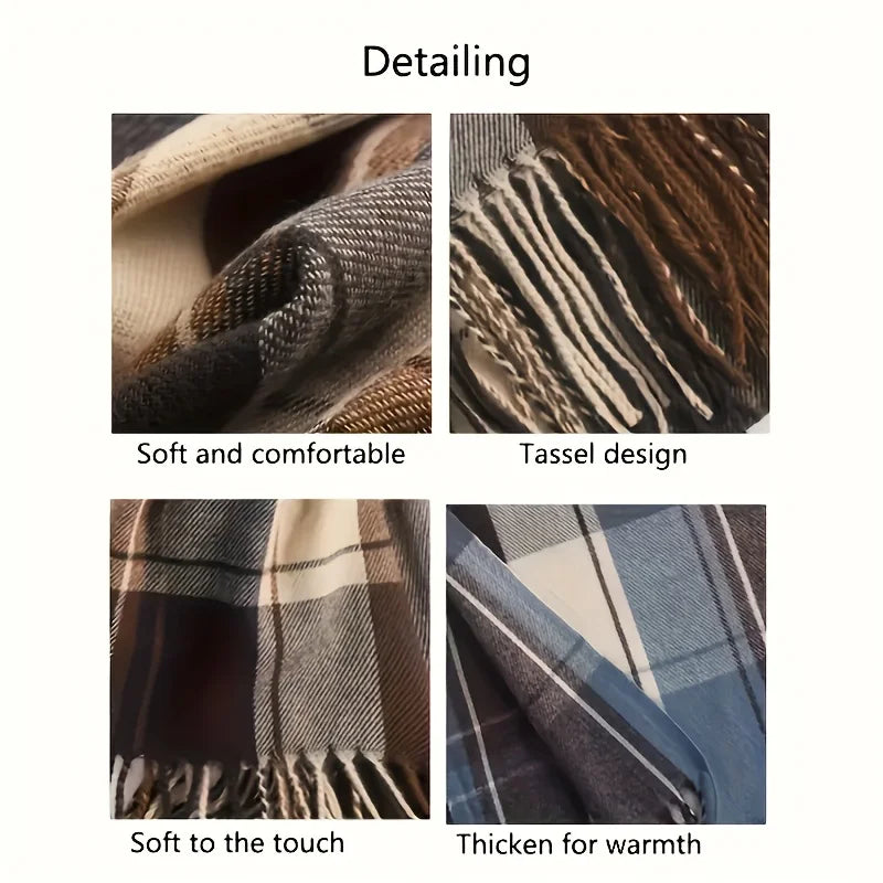 Scarf Ladies Fall And Winter Thickens Warm Neck Scarves Fashion Scarves Cloth Fanta And Fringed Blankets Men's Winter Shawls