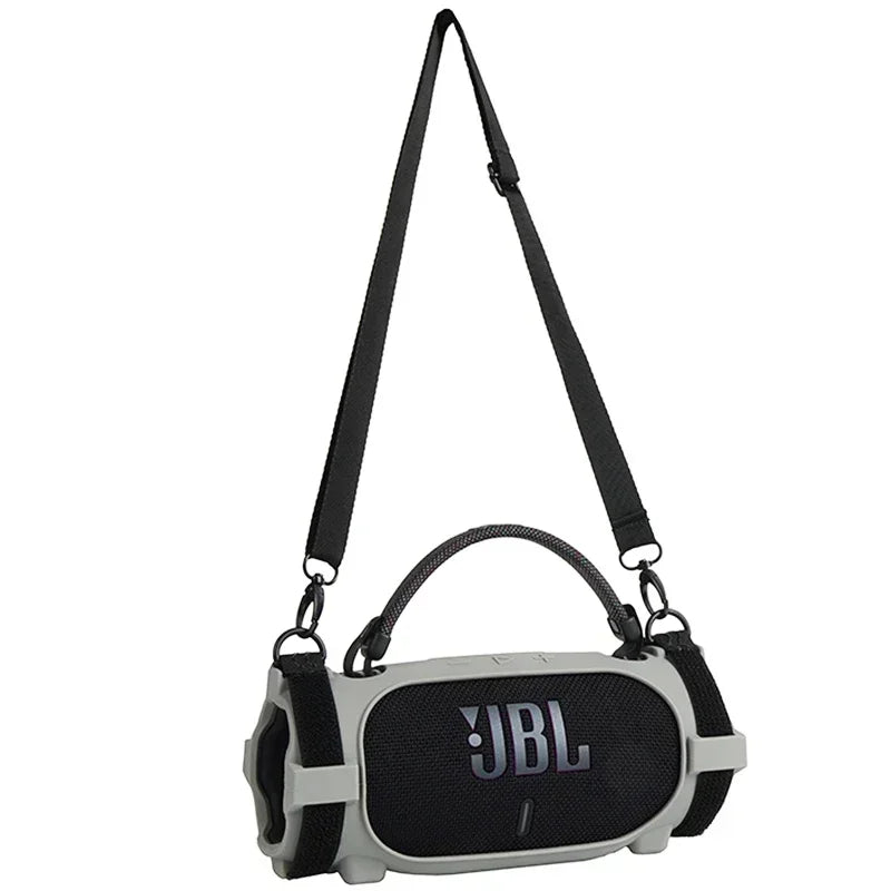Newest Soft Silicone Case Cover Skin With Strap Carabiner for JBL Charge 6 Portable Waterproof Wireless Bluetooth Speaker