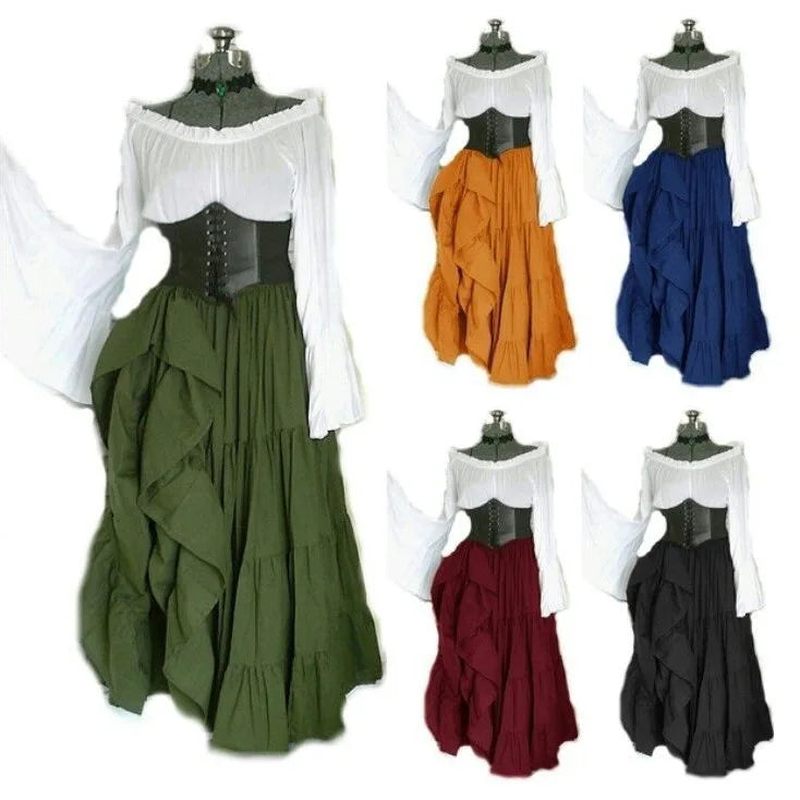 2025 New Party Long-sleeved Dress Women's Renaissance Medieval Clothing European and American
