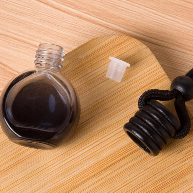 New 1Pc Black Cap Dyed Square Cap Empty Bottle Car Essential Oil Diffuser Fragrance Air Freshener Scent Perfume Bottle Ornament