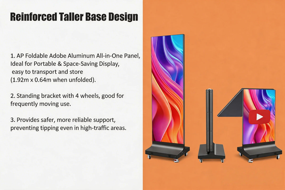 Factory Direct HD Foldable P1.25 P1.5 P1.8 P2.5 Indoor LED Poster Display Screen GOB for Shopping Mall Standing LED Poster