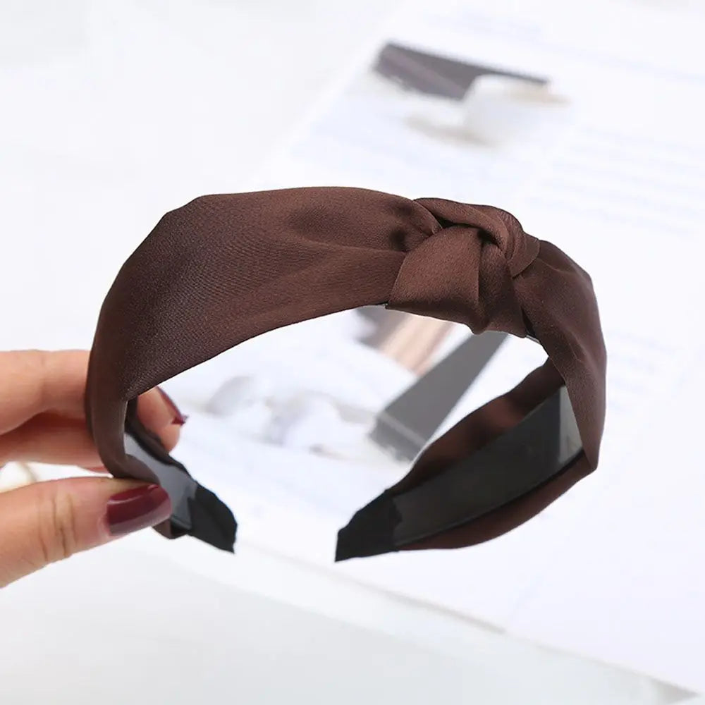 Women Girls Wide Top Knot Hair Bands Headdress Solid Color Cloth Headband Bezel Girls Hairband Hair Hoop Female Hair Accessories