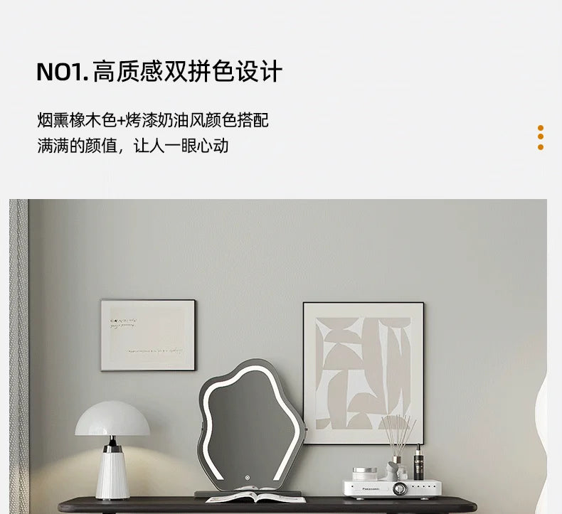 Modern Mirror Lights Stool Vanity Table Europe Set Women Kids Dressing Table Bedroom Organizer Luxury Tocador Mueble Furniture