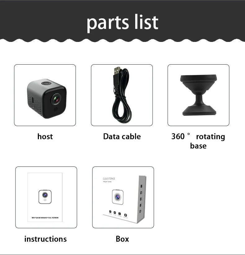 Mini IP Camera 1080P HD Wireless Mini Camera Wireless WiFi Camera Motion Detection Smart Home Baby Safety Monitoring Camera