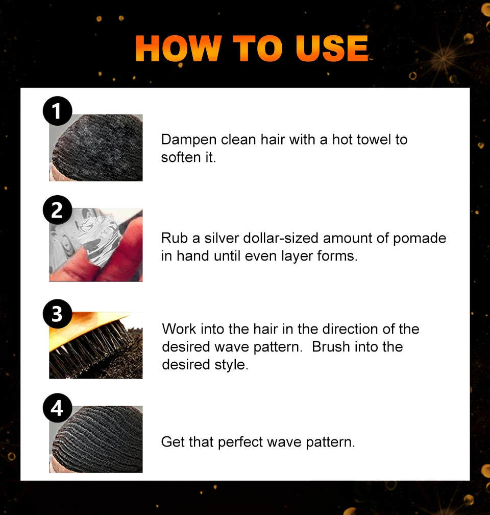 Anti-Hair Loss Pomade Hair Styling Nourishing Wax For Curly Black Man Strong Hold 360 Waves Layered Style Edge Control Hair Gel