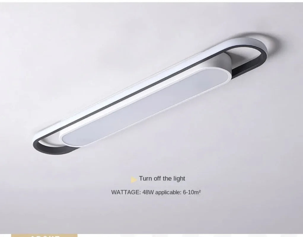 Simple Rectangular LED Ceiling Light for Living Room, Modern Light, Long Strip, Creative Balcony Light, Hot Sale
