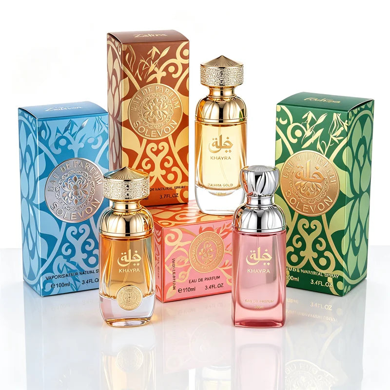 100ml&110ml Unisex EDP Perfume, Middle East Long Lasting Fragrance, Frosted Embossed Carved Bottle, Gift Box,10 Colors Optional