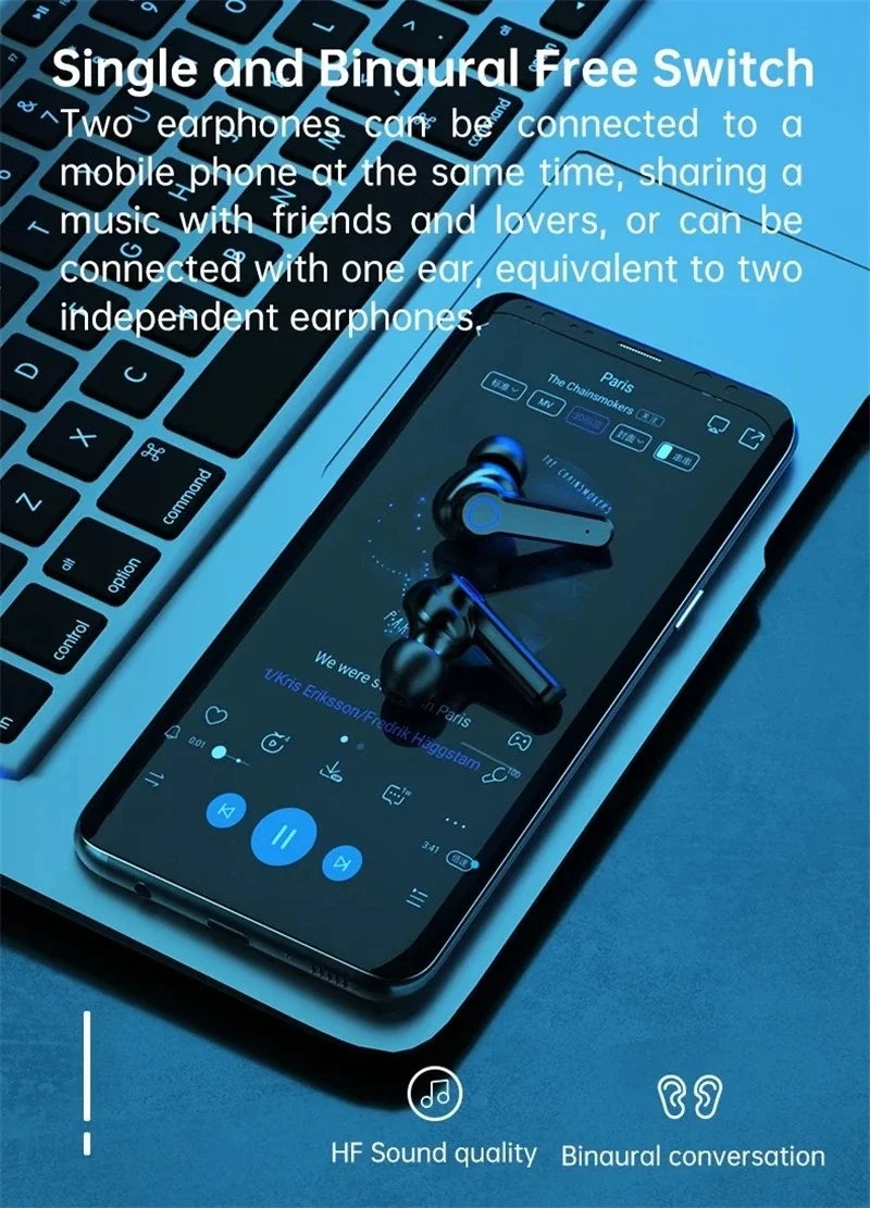 Bluetooth Headset Wireless Tws Gaming Support Noise-cancelling Touch In-ear Mini Emergency Power Bank Headset M19 Earphones