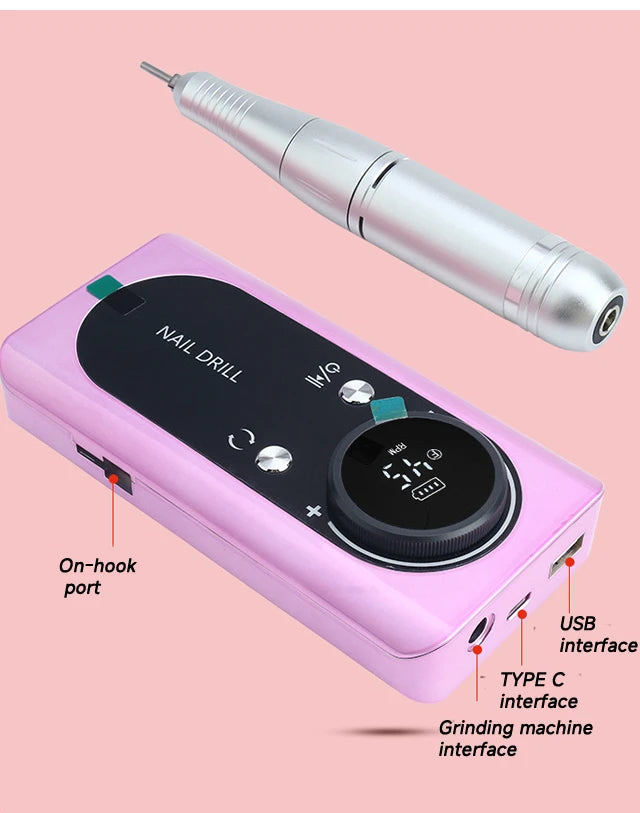 Professional Nail Drill Set Manicure Cutter Nail Equipment Nail Supplies Home Use Electric  Nail Drill Machine Nail Grinder