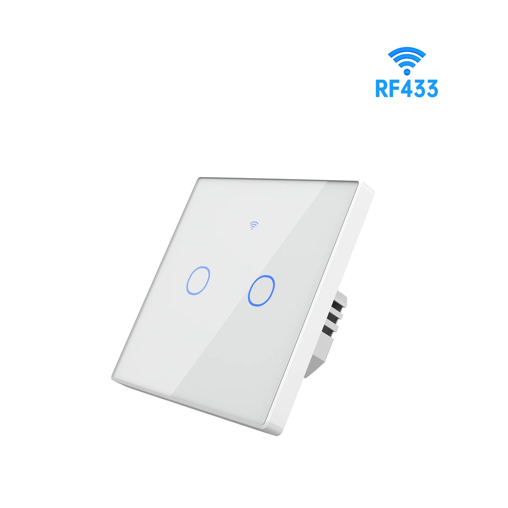 SIXWGH 1/2/3/4 Gang EU Touch Switch No Neutral Wire AC100-240V Panel Tempered Crystal Glass wall Light Sensor Switch