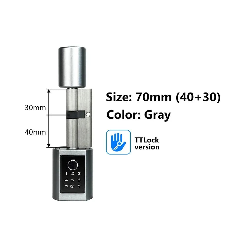 Easy Replacement Cylinder Smart Lock APP TTlock Bluetooth Fingerprint Password NFC Unlock Auto Lock/ Unlock Security Protection
