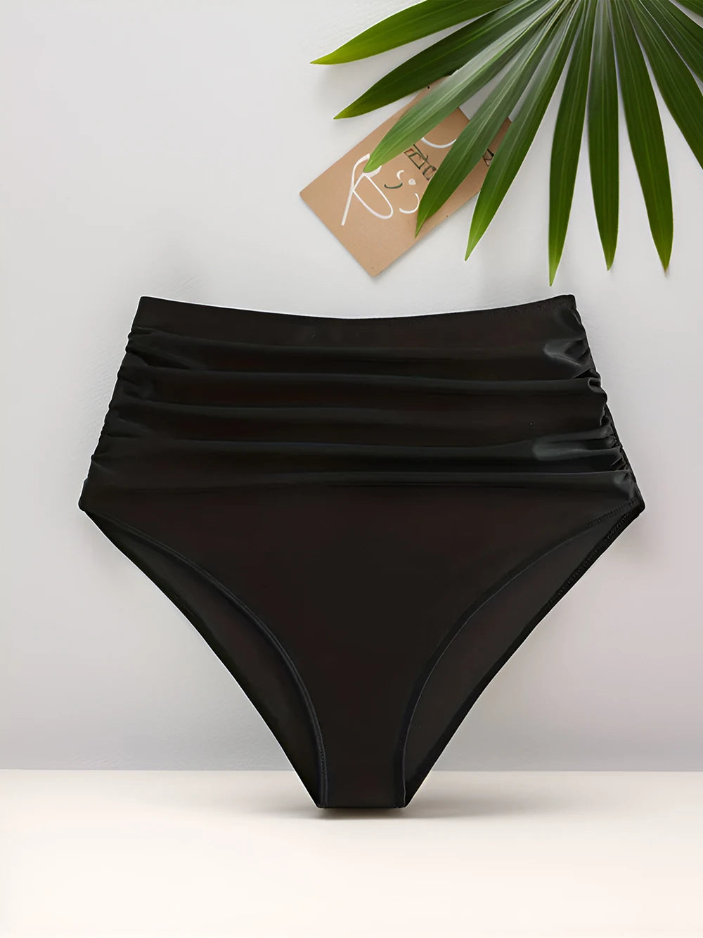 Summer Sexy Women Bikini Bottoms High Waisted Ruched Swimwear Bottoms Beach Shorts For Vacation Party Swimming Bathing Suit