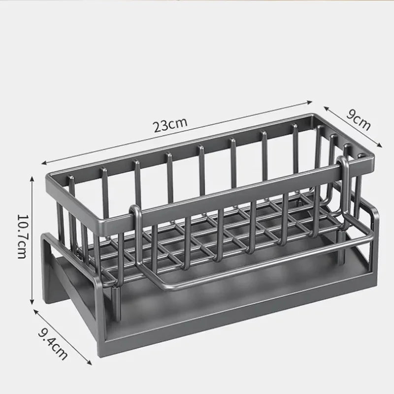 Kitchen Sink Drainage Rack Space-Saving Double-Layer Utensils Spice Storage Organizer with Tap Mounted Drip Tray