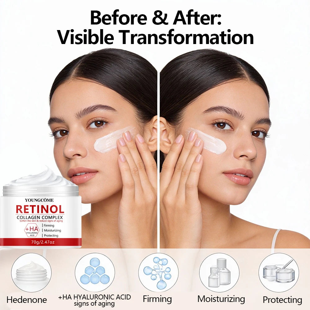 Retinol Collagen Facial Care Moisturizing Cream Deep Hydration Suitable for dry Aging Face Cream Moisturizing Skin Repair