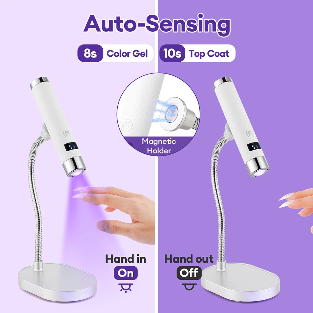 Portable Nail Dryer Light Nail Lamp Rechargeable Gel Nails Lamp With Flexible Hose LED Therapy Light Nail Art Tools