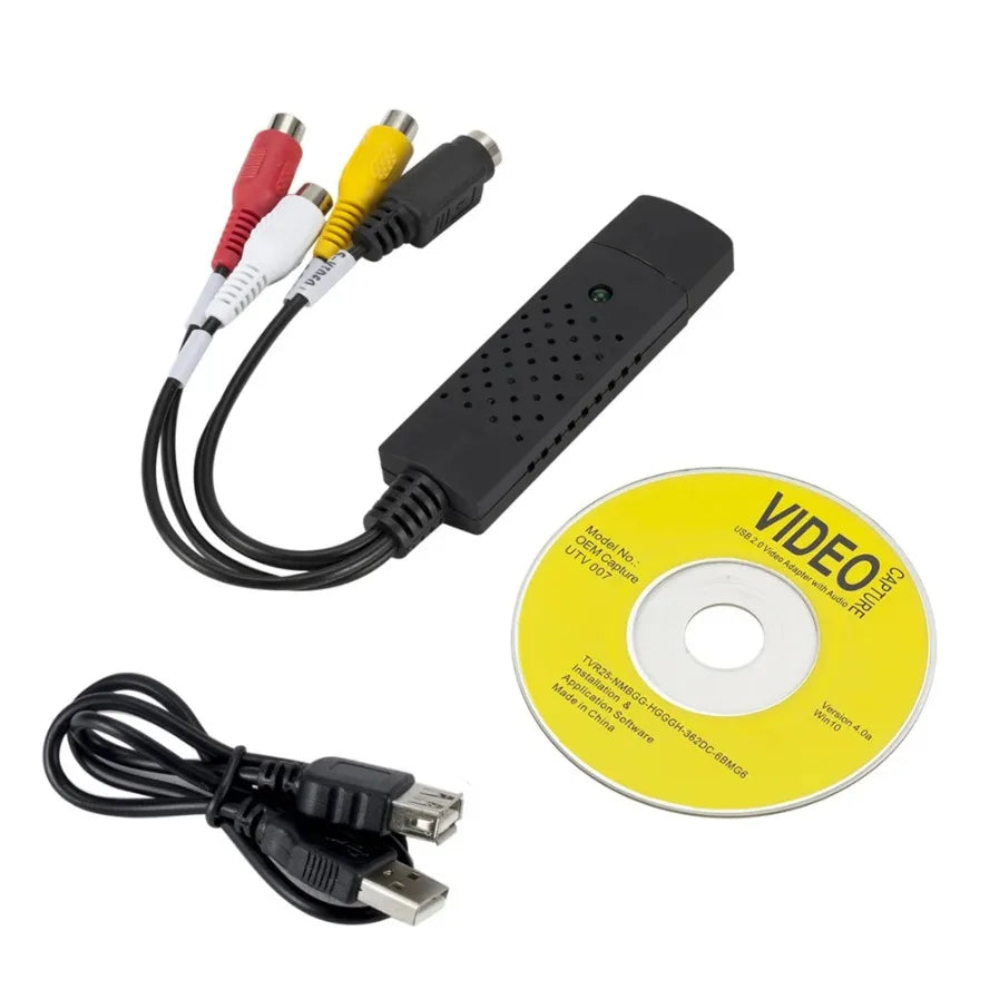 USB Audio Video Capture Card Adapter Video Converter with USB Cable VHS To Digital Converter for TV PC DVD VHS Capture Device