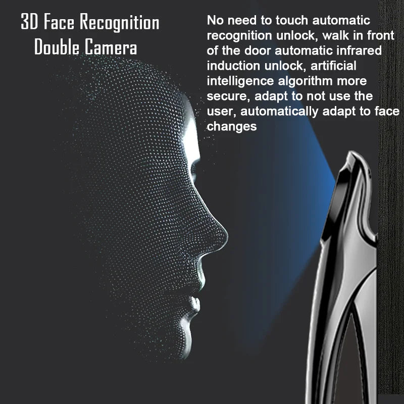 Wifi Tuya APP Face Recognition Smart Door Lock With Camera Video Call Voice Intercom Digital Door Lock Automatic Door Lock