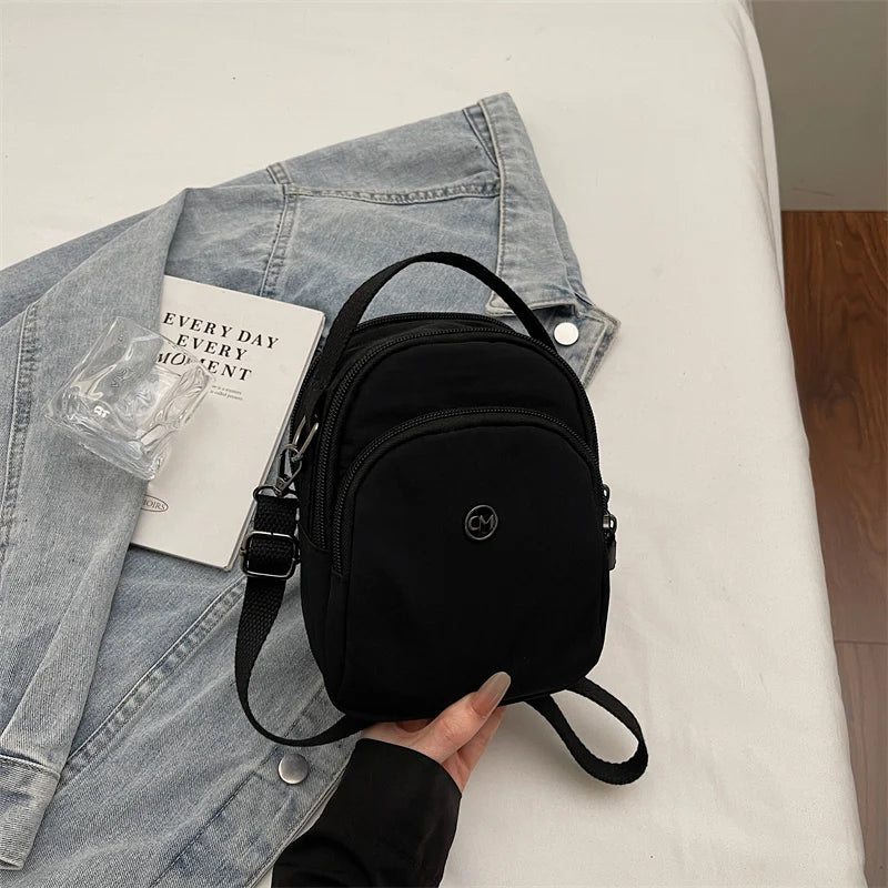 Casual Oxford Fabric Mobile Phone Bag Women's Crossbody Bag Lightweight Trendy Single Shoulder Canvas Bag for Walking